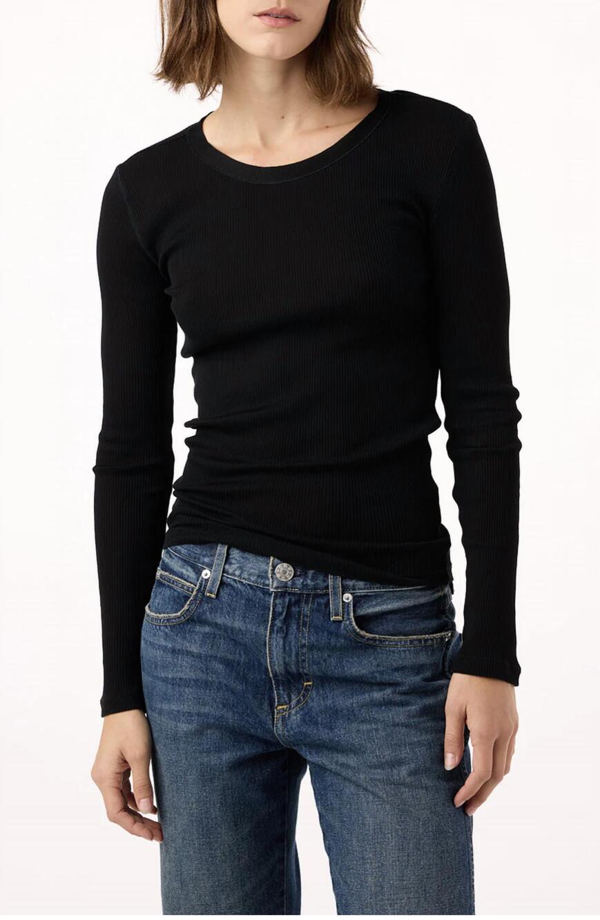 NEW AMO swoon long sleeve tee in black
